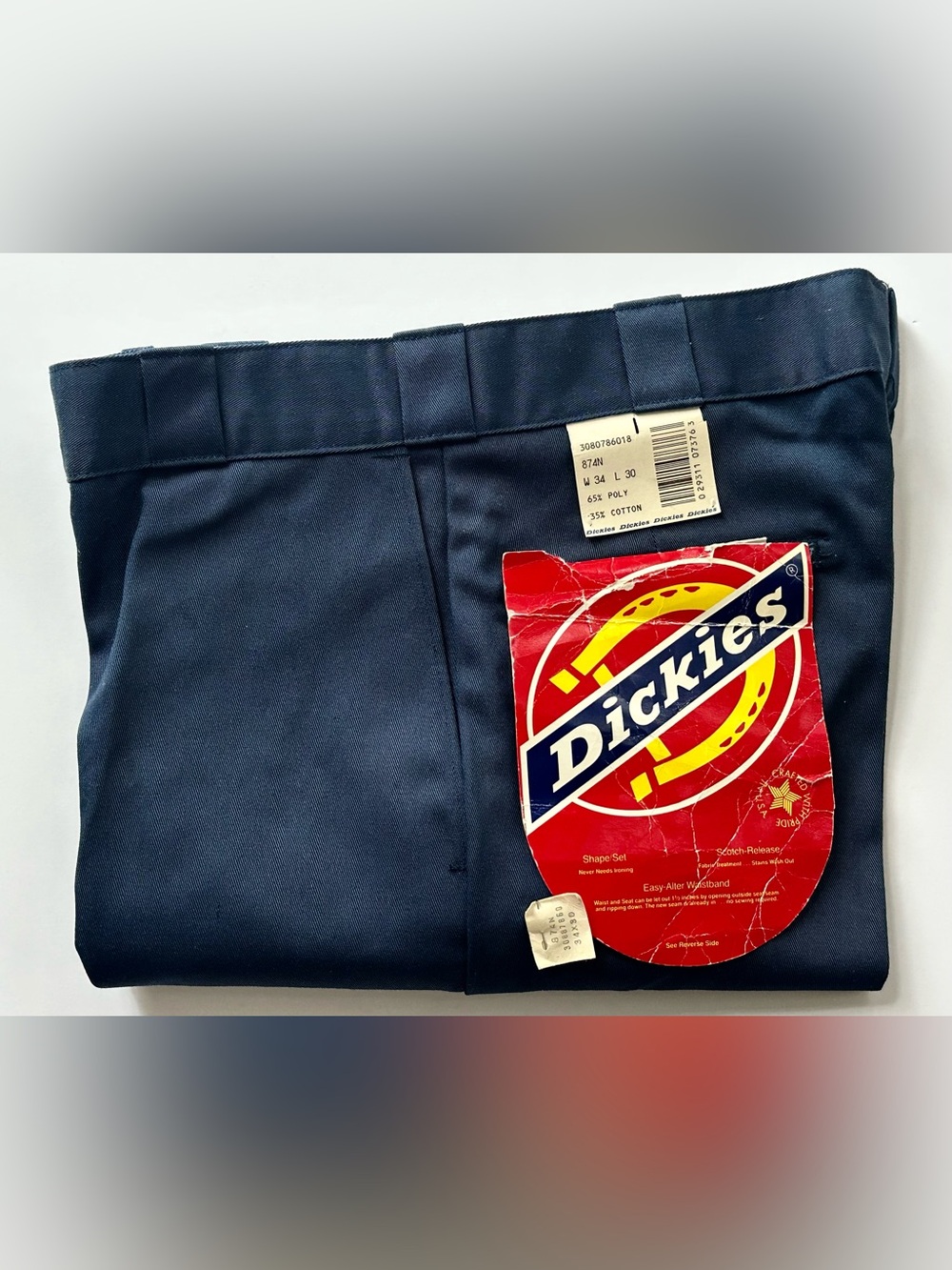 BNWT VINTAGE DICKIES MEN’S NAVY BLUE WORK CHINOS - MADE IN U.S.A. 🇺🇸